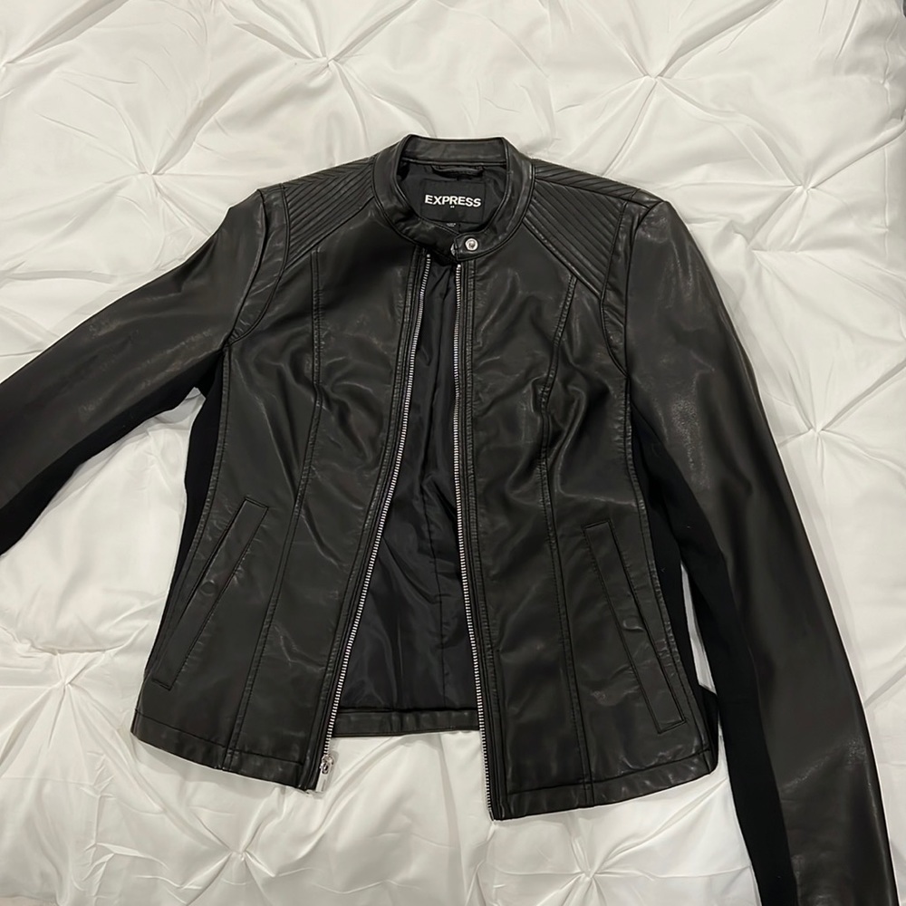 Black leather jacket from Express